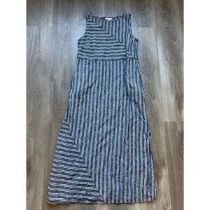 J. Jill Linen dress, charcoal gray & white, Women's size small, size zipper